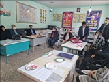 دیدار سرپرست بخشداری بخش مرکزی  با مدیر و تعدادی از معلمان دبیرستان دخترانه فرزانگان و دبستات پسرانه حدیث به مناسبت بزرگداشت هفته معلم