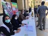 استقرار میزخدمت اداره بهزیستی در مصلی نماز جمعه شهرستان ملارد